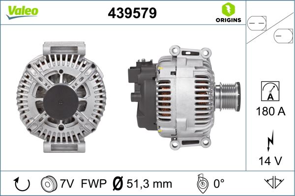 VALEO 439579 Elektrik Sistemi Alternatör - CHRYSLER 300C (LX, LE) uyumlu