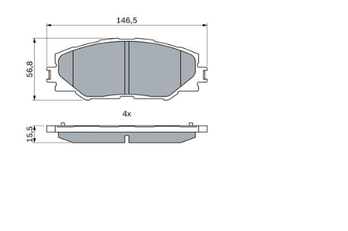 BOSCH 0 986 494 174 Fren Sistemleri Fren Balatası - TOYOTA PRIUS PLUS (_W4_) uyumlu
