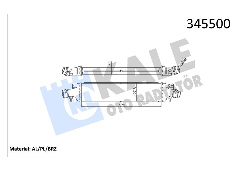 KALE OTO RADYATÖR 345500 Motor Turbo Radyatörü - OPEL CORSA D (S07) uyumlu