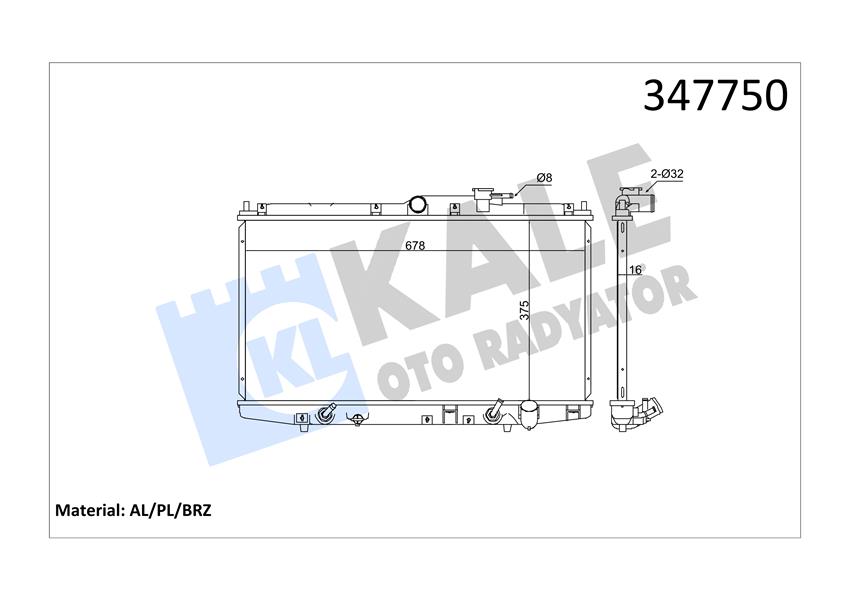 KALE OTO RADYATÖR 347750 Soğutma Sistemi Su Soğutucu & Parçaları - HONDA ACCORD VI Coupe (CG) uyumlu