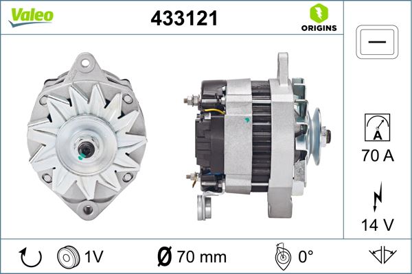 VALEO 433121 Elektrik Sistemi Alternatör - RENAULT 21 Sedan (L48_) uyumlu
