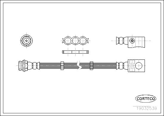 CORTECO 19032539 Fren Sistemleri Fren Hortumları - JEEP CHEROKEE (XJ) uyumlu