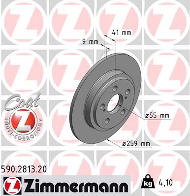 ZIMMERMANN 590.2813.20 Fren Sistemleri Fren Diski - TOYOTA URBAN CRUISER (_P1_) uyumlu