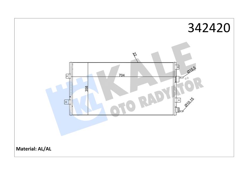 KALE OTO RADYATÖR 342420 İklimlendirme Sistemi Klima Radyatörü - CHRYSLER 300M (LR) uyumlu