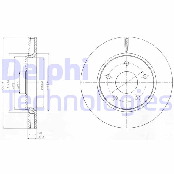 DELPHI BG4248 Fren Sistemleri Fren Diski - DODGE JOURNEY uyumlu