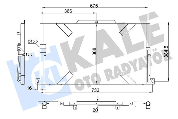 KALE OTO RADYATÖR 358765 İklimlendirme Sistemi Klima Radyatörü - LAND ROVER DEFENDER Station Wagon (L316, L315) uyumlu