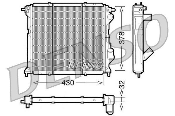 DENSO DRM23027 Soğutma Sistemi Su Soğutucu & Parçaları - RENAULT RAPID Kasa/büyük limuzin (F40_, G40_) uyumlu