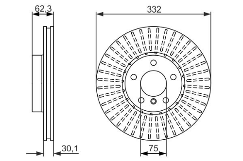 BOSCH 0 986 479 624 Fren Sistemleri Fren Diski - BMW X5 (E70) uyumlu