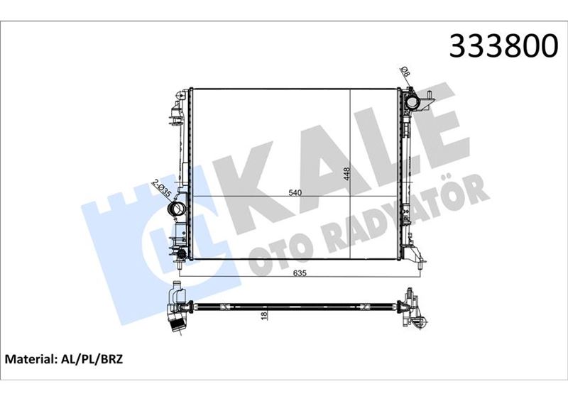 Su Radyatörü - KALE OTO RADYATÖR - 0520251AB Ürün Görseli