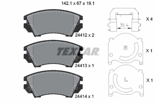 TEXTAR 2441201 Fren Sistemleri Fren Balatası - SAAB 9-5 (YS3G) uyumlu