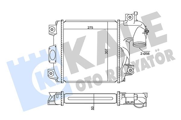 KALE OTO RADYATÖR 350890 Motor Turbo Radyatörü - TOYOTA HILUX VII Pick-up (_N1_, _N2_, _N3_) uyumlu