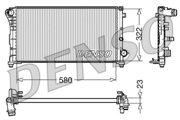 DENSO DRM09085 Soğutma Sistemi Su Soğutucu & Parçaları - FIAT PANDA Kasa/eğik arka (169_) uyumlu
