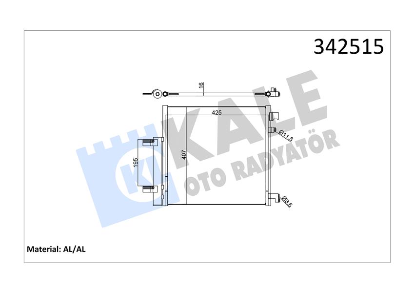 KALE OTO RADYATÖR 342515 İklimlendirme Sistemi Klima Radyatörü - CHEVROLET SPARK (M300) uyumlu