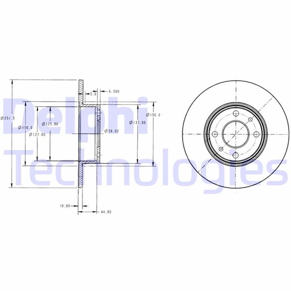 DELPHI BG2322 Fren Sistemleri Fren Diski - ALFA ROMEO 164 (164_) uyumlu