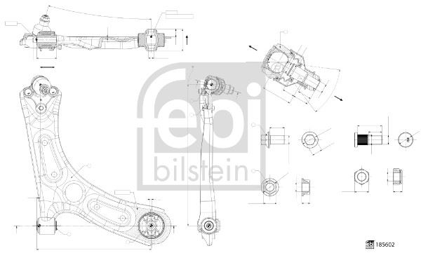 FEBI BILSTEIN 185602 Süspansiyon Sistemi Bugi Kolu - HYUNDAI ELANTRA VI Sedan (AD, ADA) uyumlu