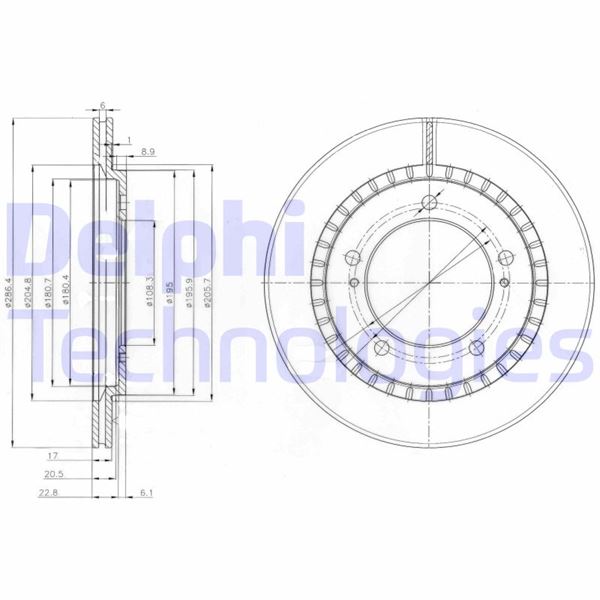 DELPHI BG3820 Fren Sistemleri Fren Diski - SUZUKI GRAND VITARA I (FT, HT) uyumlu