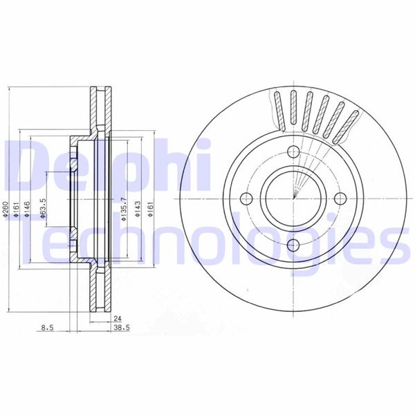 DELPHI BG2699 Fren Sistemleri Fren Diski - FORD MONDEO I (GBP) uyumlu