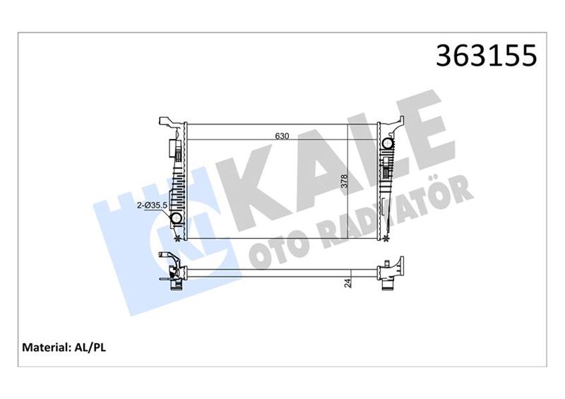 KALE OTO RADYATÖR 363155 Soğutma Sistemi Su Soğutucu & Parçaları - DACIA DUSTER (HS_) uyumlu