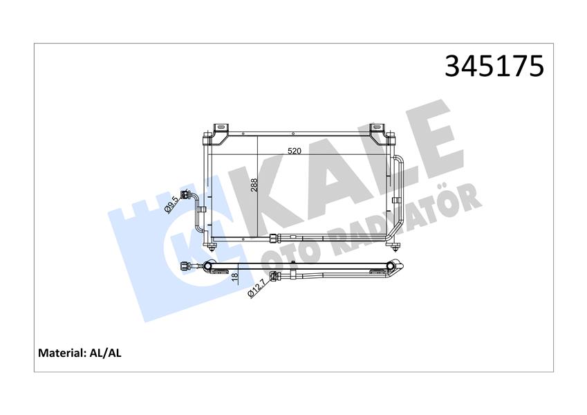 KALE OTO RADYATÖR 345175 İklimlendirme Sistemi Klima Radyatörü - DAEWOO MATIZ (M100, M150) uyumlu