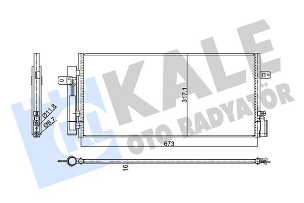 KALE OTO RADYATÖR 354085 İklimlendirme Sistemi Klima Radyatörü - CHEVROLET AVEO Hatchback (T300) uyumlu