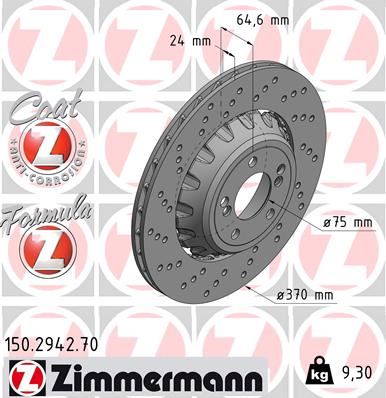 ZIMMERMANN 150.2942.70 Fren Sistemleri Fren Diski - BMW 3 (F30, F80) uyumlu