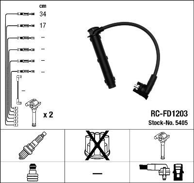 NGK 5405 Ateşleme Sistemi Ateşleme Kablosu - FORD ESCORT V (AAL, ABL) uyumlu