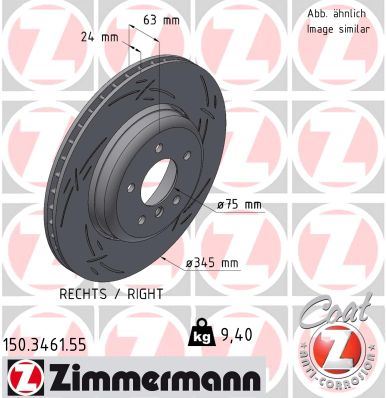 ZIMMERMANN 150.3461.55 Fren Sistemleri Fren Diski - BMW 5 (E60) uyumlu