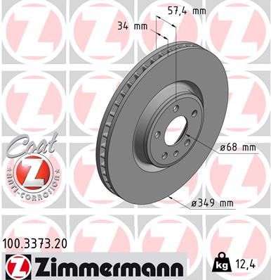 ZIMMERMANN 100.3373.20 Fren Sistemleri Fren Diski - AUDI Q7 (4MB, 4MG, 4MQ) uyumlu