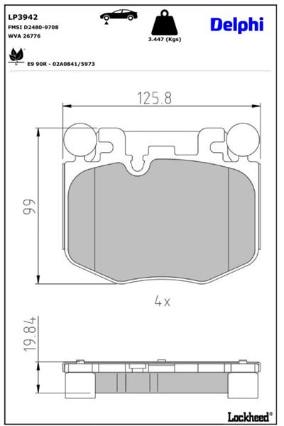 DELPHI LP3942 Fren Sistemleri Fren Balatası - BMW X5 (G05, F95) uyumlu