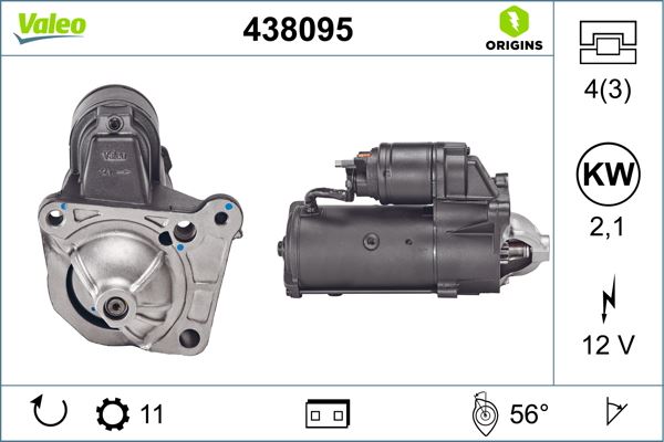 VALEO 438095 Elektrik Sistemi Marş Motoru - RENAULT MEGANE II Station wagon (KM0/1_) uyumlu