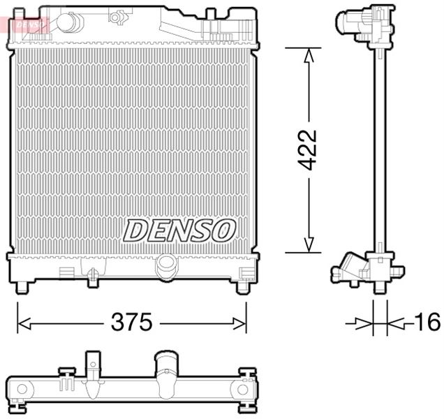 DENSO DRM50056 Soğutma Sistemi Su Soğutucu & Parçaları - TOYOTA IQ (_J1_) uyumlu
