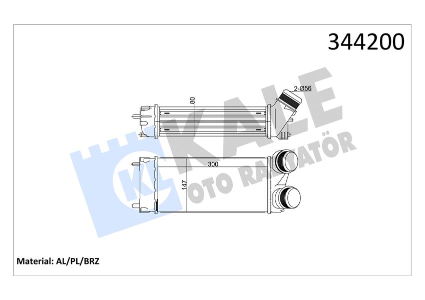 KALE OTO RADYATÖR 344200 Motor Turbo Radyatörü - CITROËN DS4 (NX_) uyumlu
