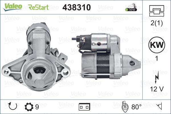 VALEO 438310 Elektrik Sistemi Marş Motoru - TOYOTA YARIS (_P13_) uyumlu