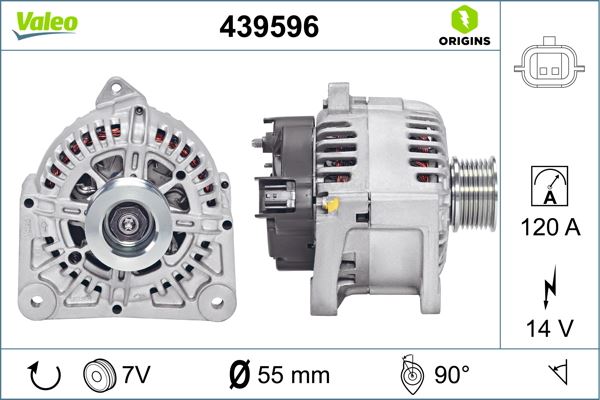 VALEO 439596 Elektrik Sistemi Alternatör - RENAULT MODUS / GRAND MODUS (F/JP0_) uyumlu