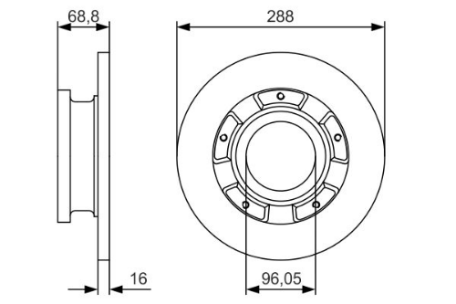 BOSCH 0 986 479 A50 Fren Sistemleri Fren Diski - FORD TOURNEO CUSTOM V362 Minibüs/Otobüs (F3) uyumlu