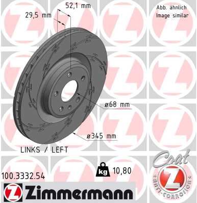 ZIMMERMANN 100.3332.54 Fren Sistemleri Fren Diski - AUDI Q5 (8RB) uyumlu