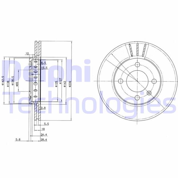 DELPHI BG2982 Fren Sistemleri Fren Diski - VW POLO III (6N1) uyumlu