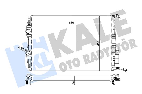 KALE OTO RADYATÖR 355830 Soğutma Sistemi Su Soğutucu & Parçaları - RENAULT MEGANE II (BM0/1_, CM0/1_) uyumlu
