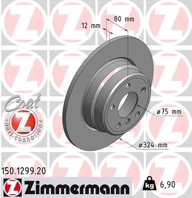 ZIMMERMANN 150.1299.20 Fren Sistemleri Fren Diski - BMW X5 (E53) uyumlu