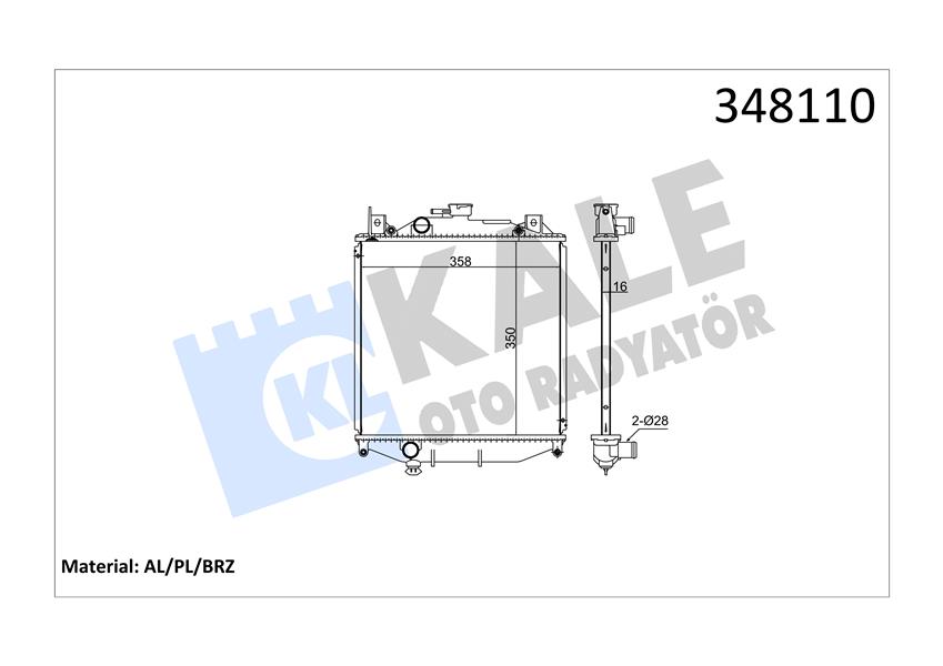 KALE OTO RADYATÖR 348110 Soğutma Sistemi Su Soğutucu & Parçaları - SUZUKI SWIFT II Hatchback (EA, MA) uyumlu