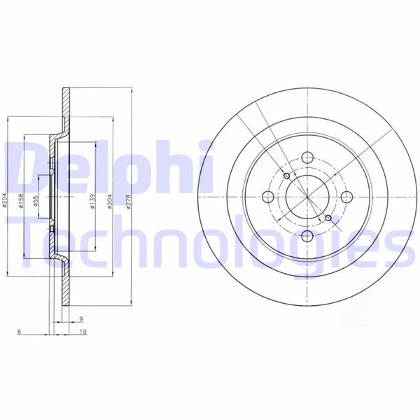 DELPHI BG4076 Fren Sistemleri Fren Diski - TOYOTA YARIS (_P13_) uyumlu