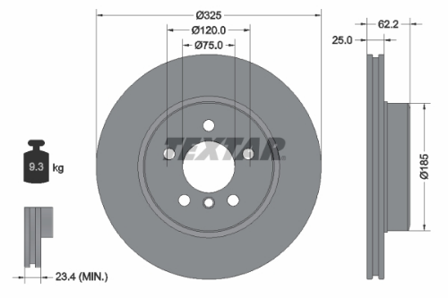 TEXTAR 92141505 Fren Sistemleri Fren Diski - BMW X3 (E83) uyumlu