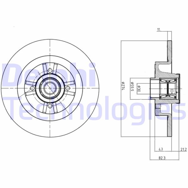 DELPHI BG9030RS Fren Sistemleri Fren Diski - RENAULT GRAND SCÉNIC II (JM0/1_) uyumlu