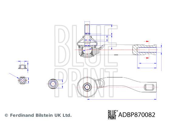 BLUE PRINT ADBP870082 Direksiyon Sistemi Mafsal - TOYOTA YARIS (_P1_) uyumlu