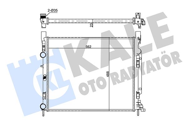 KALE OTO RADYATÖR 351010 Soğutma Sistemi Su Soğutucu & Parçaları - RENAULT KANGOO BE BOP (KW0/1_) uyumlu