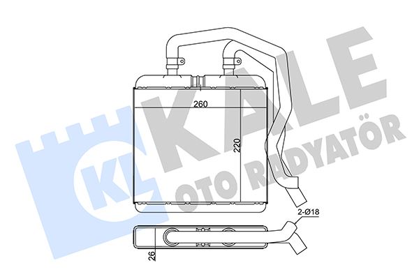 KALE OTO RADYATÖR 355285 İklimlendirme Sistemi İç Mekan Isı Değiştirici - IVECO DAILY III Platform şasi uyumlu