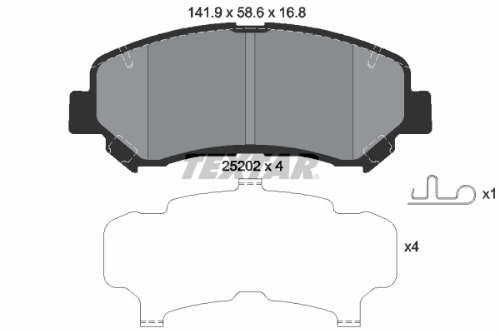 TEXTAR 2520201 Fren Sistemleri Fren Balatası - NISSAN X-TRAIL II (T31) uyumlu