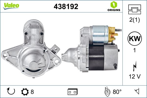 VALEO 438192 Elektrik Sistemi Marş Motoru - CITROËN C1 (PM_, PN_) uyumlu