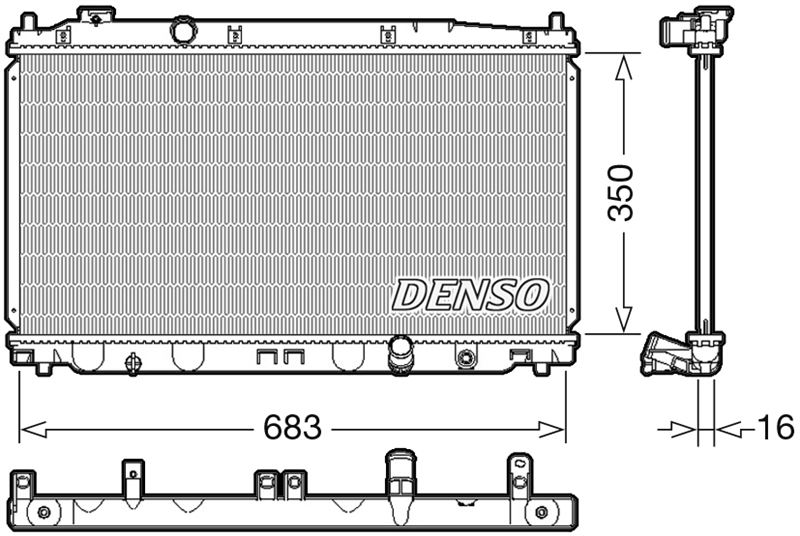 DENSO DRM40035 Soğutma Sistemi Su Soğutucu & Parçaları - HONDA JAZZ III (GE_, GG_, GP_, ZA_) uyumlu