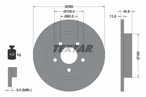 TEXTAR 92133703 Fren Sistemleri Fren Diski - FORD C-MAX (DM2) uyumlu